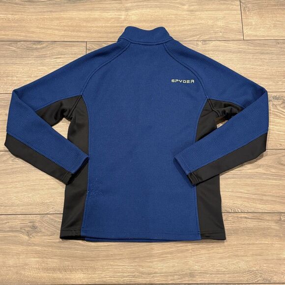 Spyder Sweater Mens Medium Blue Outbound 1/4 Zip Pullover Fleece Lined Skiing - Picture 4 of 6